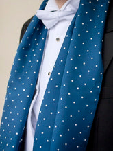Load image into Gallery viewer, Polkadot Silk Scarf (Blue)