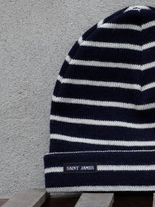 Stripey Knit Hat (Navy)
