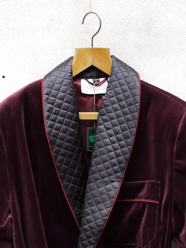 Smoking Jacket Burgundy Velvet Tails and the Unexpected