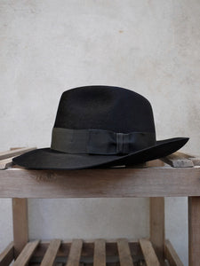 Capone Fedora Hat (Black 100% fur Felt)