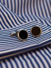 Load image into Gallery viewer, Onyx Cufflinks with gilt or chrome surround