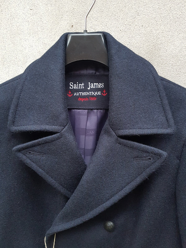 Galion Pea Coat | Mens Navy Wool Peacoat | Saint James