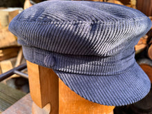 Load image into Gallery viewer, Corduroy Mariner Cap Marine Blue &#39;Lennon&#39;, &#39;Jackie Stewart&#39;.