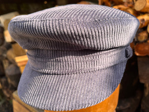 Corduroy Mariner Cap Marine Blue 'Lennon', 'Jackie Stewart'.