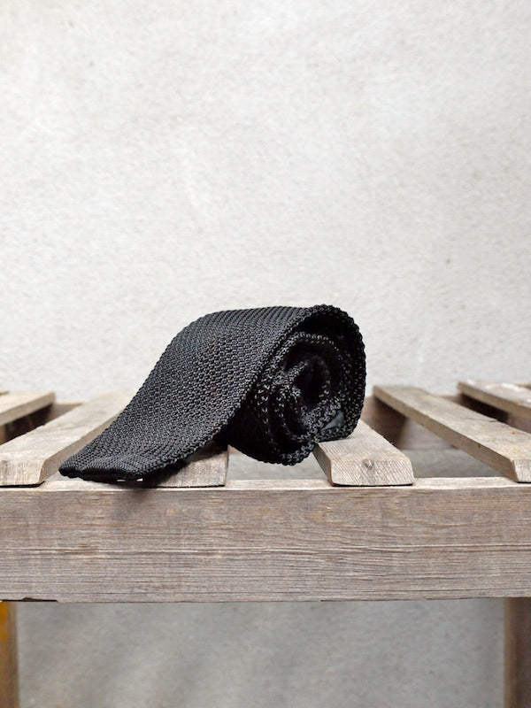 Silk Knit Tie (Black)