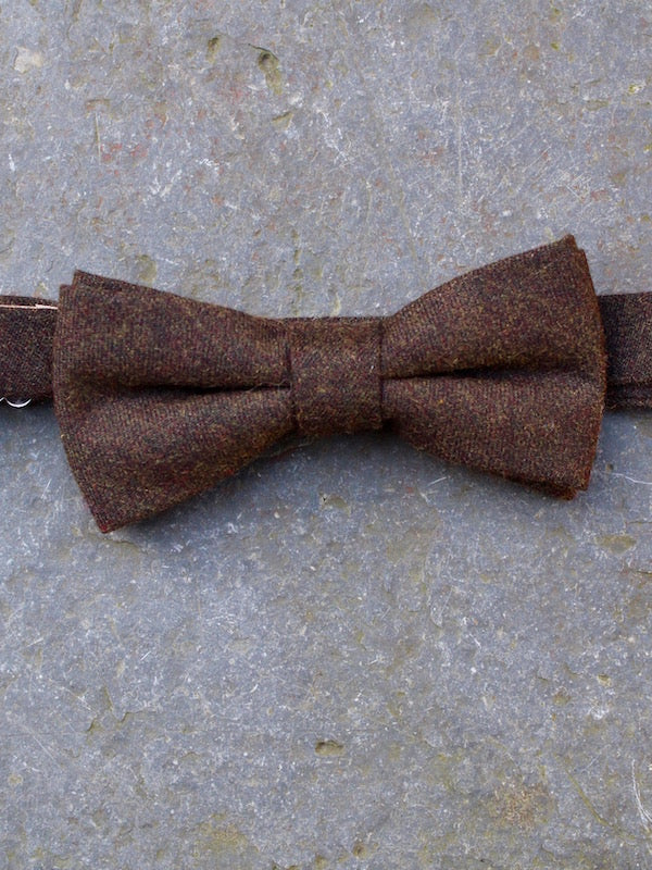 Tweed Wool Bow Tie (Brown)