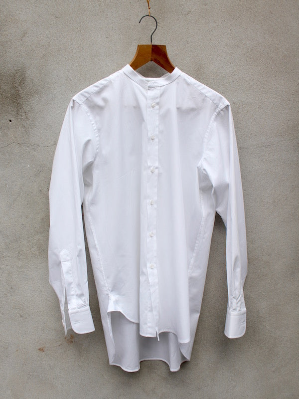Collarless Shirt (White) single cuffs
