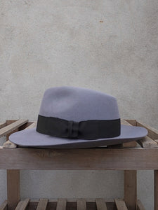 Fedora Trilby Hat (100% fur felt-Grey)