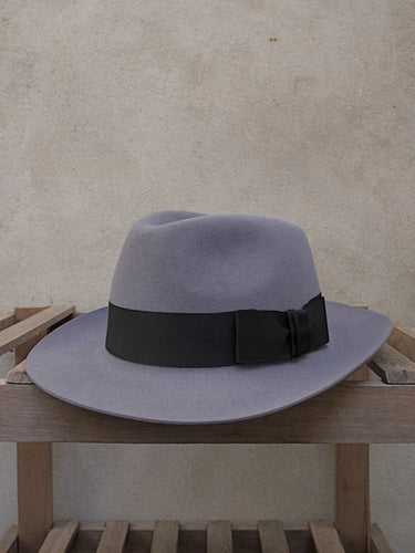 Fedora Trilby Hat (100% fur felt-Grey)