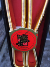 Load image into Gallery viewer, Two pairs of Saint George Shirt Sleeve Garters one pair in Silver one in Gold (armbands)