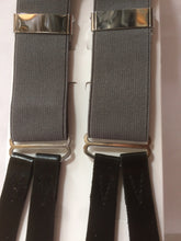 Load image into Gallery viewer, Trouser Braces (Steel Grey) leather end