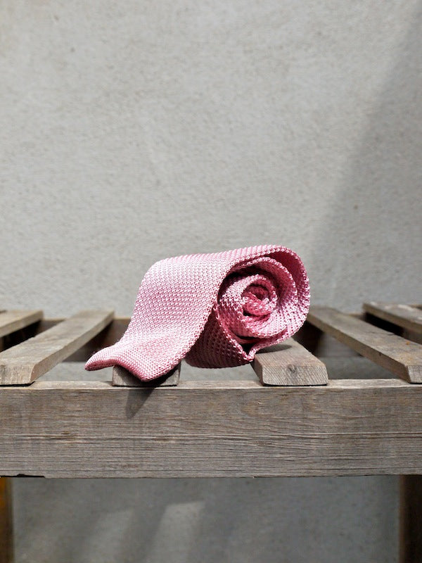 Silk Knit Tie (Pink)