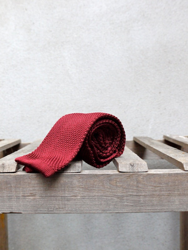 Silk Knit Tie (Red)