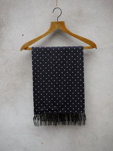 Polkadot Silk Scarf (Black)