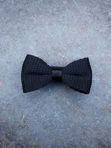 Silk Knit Bow Tie (Black)