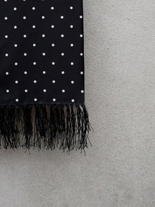 Polkadot Silk Scarf (Black)