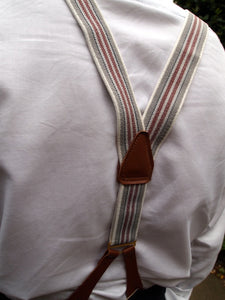 Trouser Braces (Red-Grey)