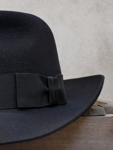 Capone Fedora Hat (Black 100% fur Felt)