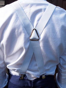 Trouser Braces | Clip-on (White) 35mm
