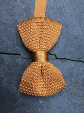 Load image into Gallery viewer, Silk Knit Bow Tie (Gold)