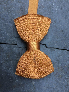 Silk Knit Bow Tie (Gold)