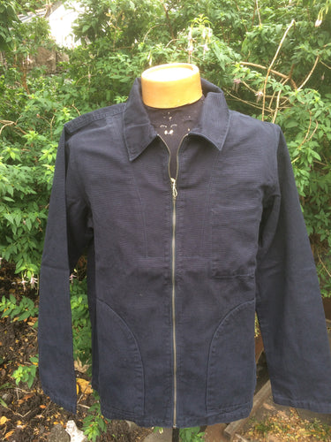 Zephyr 11 Navy Cotton Drill Zipper Jacket by Saint James