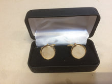 Load image into Gallery viewer, Pearl Cufflinks with gilt or chrome surround