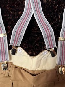 Clip-on Trouser Braces (Red-Grey)