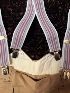 Clip-on Trouser Braces (Red-Grey)