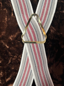 Clip-on Trouser Braces (Red-Grey)