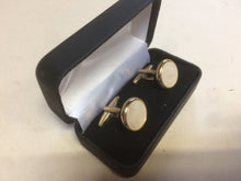 Load image into Gallery viewer, Pearl Cufflinks with gilt or chrome surround