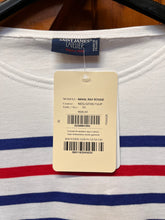 Load image into Gallery viewer, Naval Ray Rouge Breton Shirt (White &amp; Blue) by Saint James with a red contrast stripe