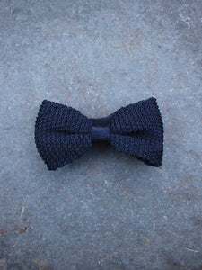 Silk Knit Bow Tie (Navy)