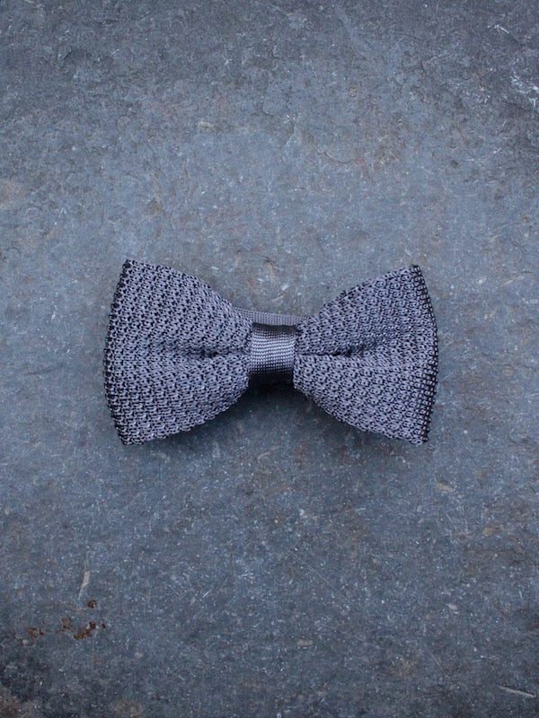 Silk Knit Bow Tie (Grey)