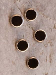 Onyx Shirt Studs gilt surround