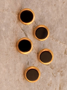 Onyx Shirt Studs gilt surround