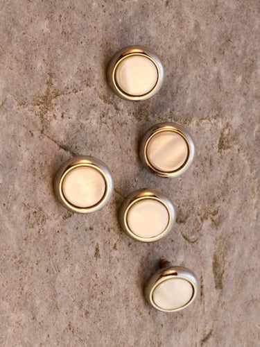 Pearl Shirt Studs with gold surround