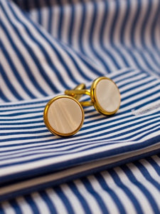 Pearl Cufflinks with gilt or chrome surround