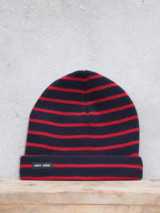 Stripey Knit Hat (Red)