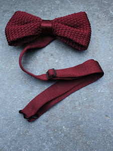 Silk Knit Bow Tie (Red)