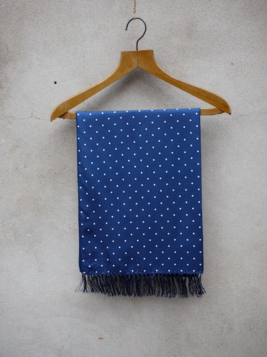 Polkadot Silk Scarf (Blue)