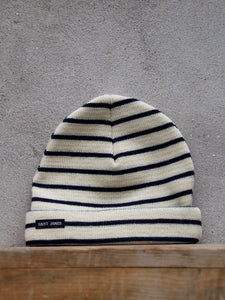 Stripey Knit Hat (Cream) Bonnets Rayes