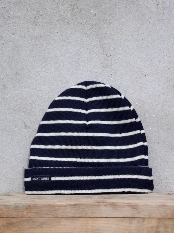 Stripey Knit Hat (Navy)