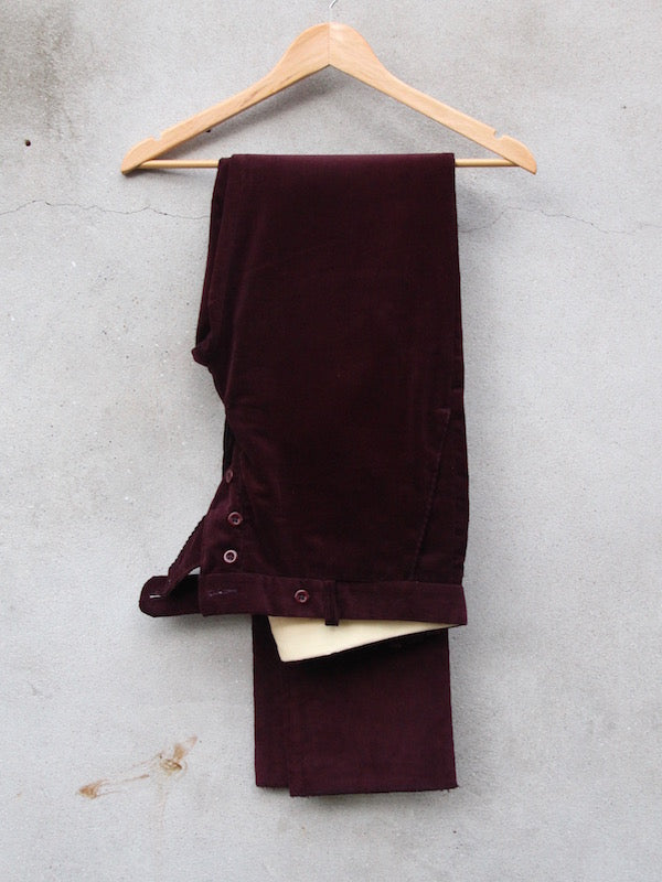 Tailored Corduroy Trousers (Burgundy)